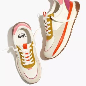 Madewell Kickoff Trainer Sneakers in Bright Colorblock Leather size 6.5